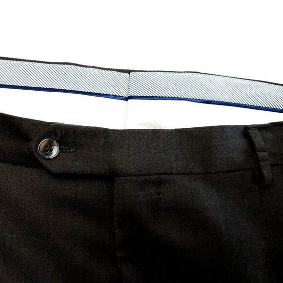 Luigi Bianchi Mantova Sartoria Dress Pants 40/26 Brown Flat Front Mid Rise - Picture 2 of 7